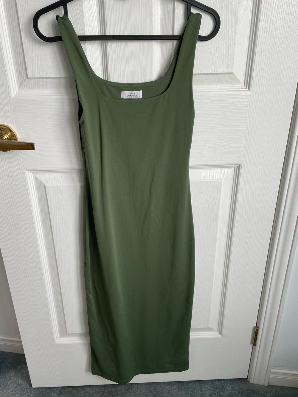 Casual Olive Green Tank Midi Dress by Aritzia